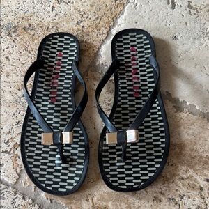 Coach Black Sandals with Gold Accents